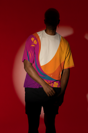 Kolkata Abstract Oversized Tee – Howrah Sunset | The Desicult