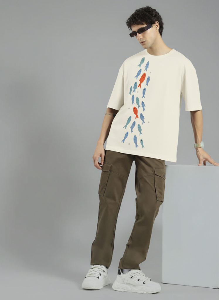 Flowing Fish Oversized Tee – Unisex | The Desicult